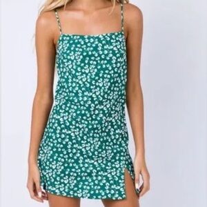 NWOT Princess Polly Green Floral Mini Dress
